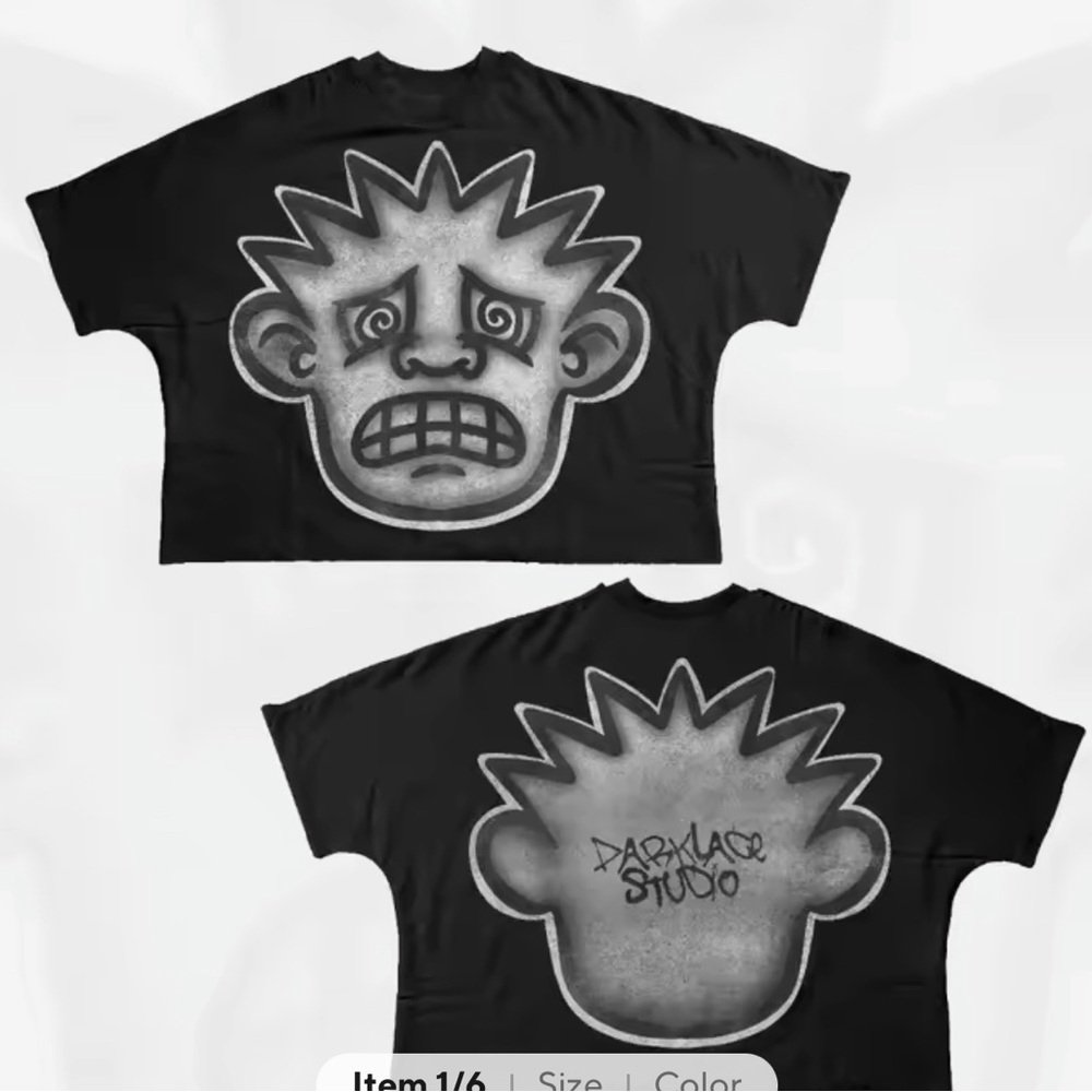 Dark studio crop top tea shirt